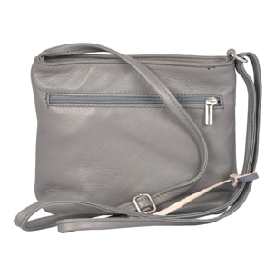 Borse Donna colore Grigio-in pelle Made in Italy 20x18x5cm