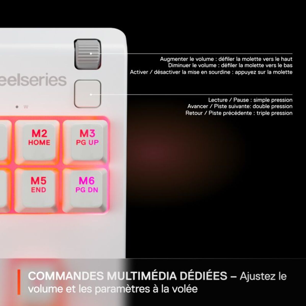 Clavier gamer STEELSERIES Apex 3 TKL Blanc