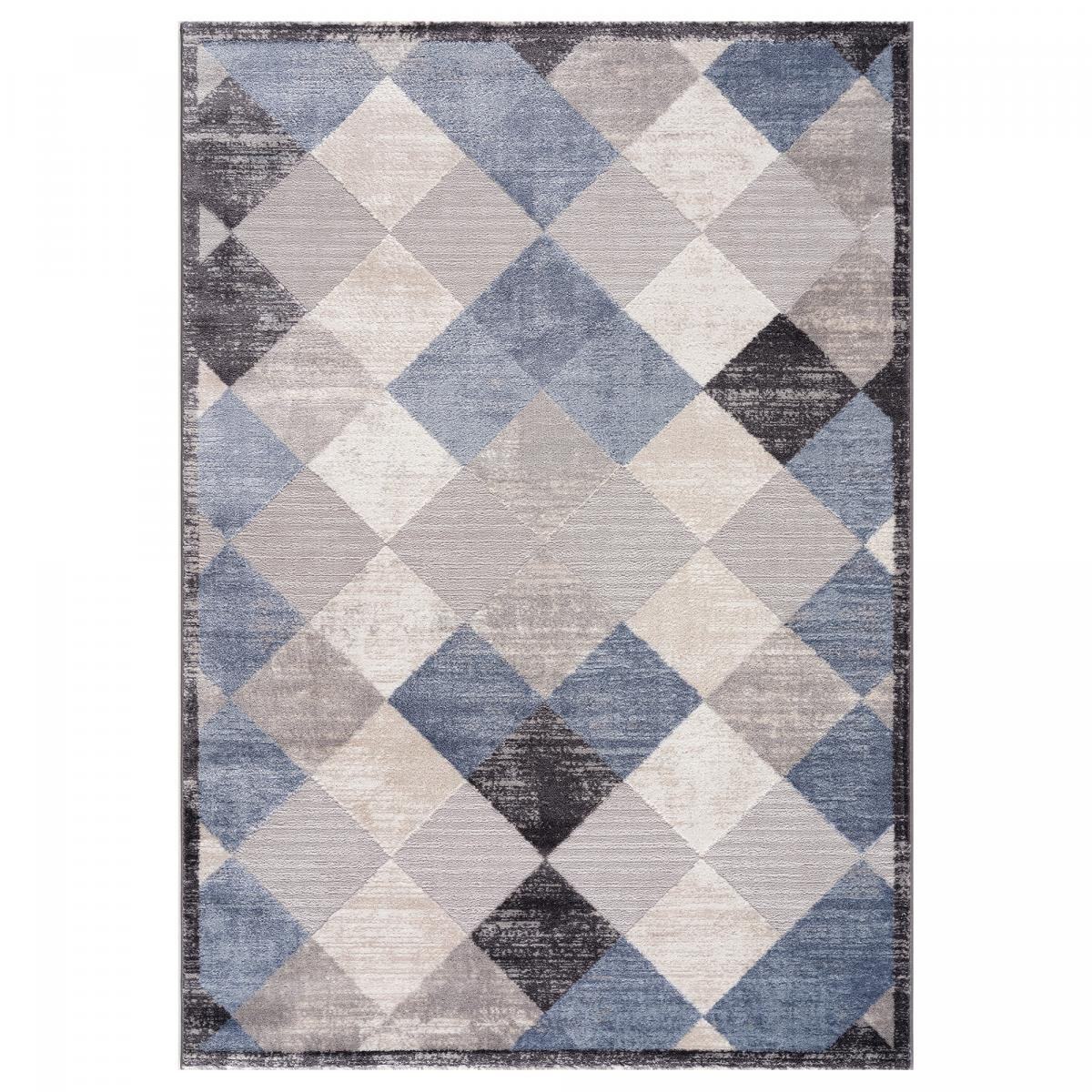 Tapis salon et chambre tissé motif géométrique LUBA