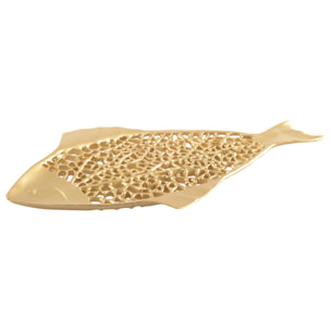 Coupe décorative poisson doré 38x18.5x1.5cm