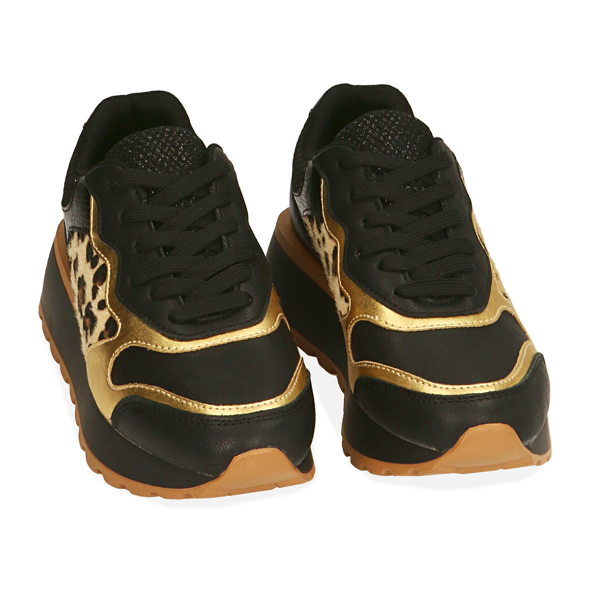 Sneakers negras leopardo