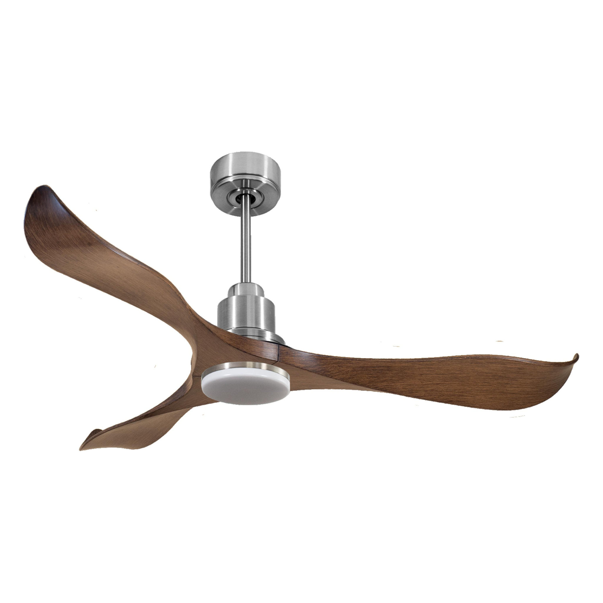 Ventilateur de plafond Réversible  Thermostat Dimmable Wifi Moteur à courant continu Toits en pente Télécommande Lumière à trois tons Adaptateur 2/3 Lames