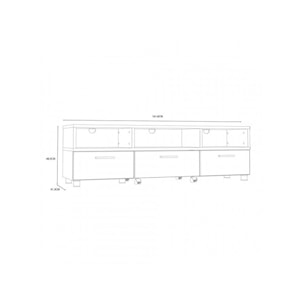 Meuble TV avec table basse intégré sur roulettes - 2 coloris - LAKE