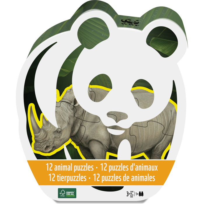 WWF ROMPECABEZAS 12 EN 1 ANIMALES