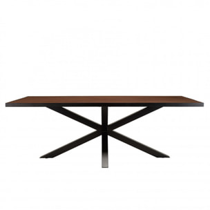 BASILE - Table à manger 220x100 couleur rouille effet pierre