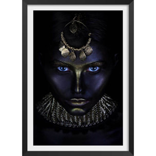 Affiche d'art gold queen Affiche + cadre en bois - Noir