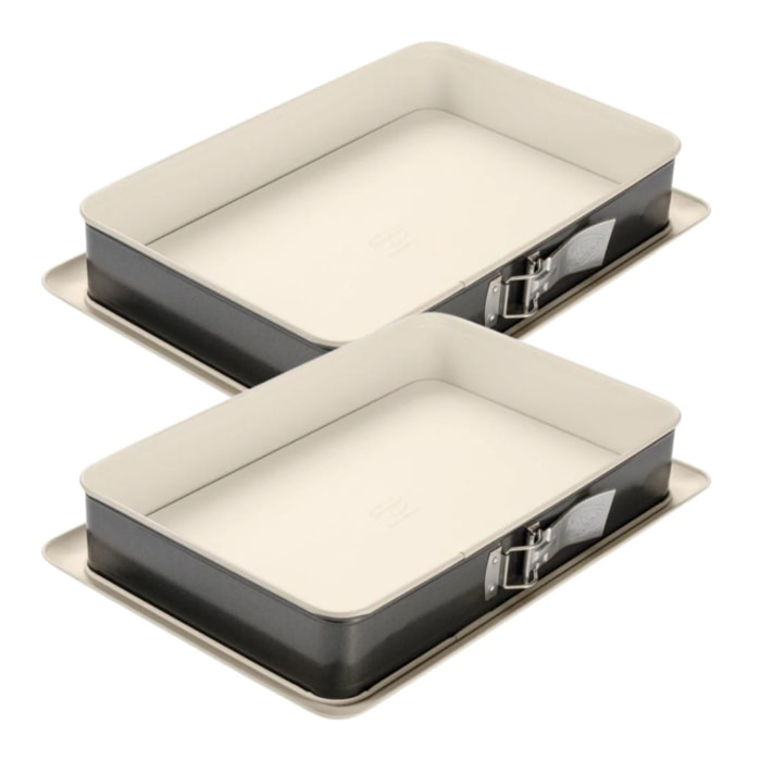 Ensemble de 2 Moules à charnière rectangulaire 38 x 25 cm Dr Oetker Back-Trend