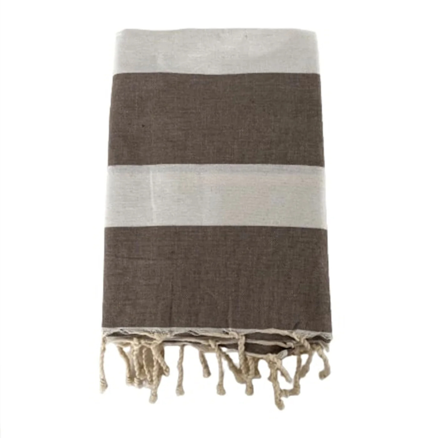 Fouta plate traditionnelle Beige 100x200 190g/m² - Transat Taupe