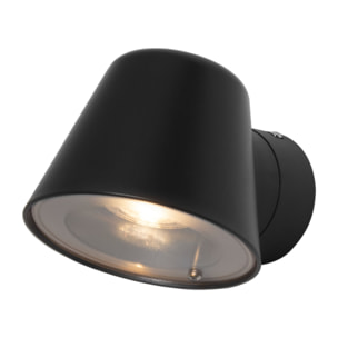 FORLIGHT Cone - Aplique de Pared Exterior de 1 Foco Orientable GU10 con IP54 de Color Negro