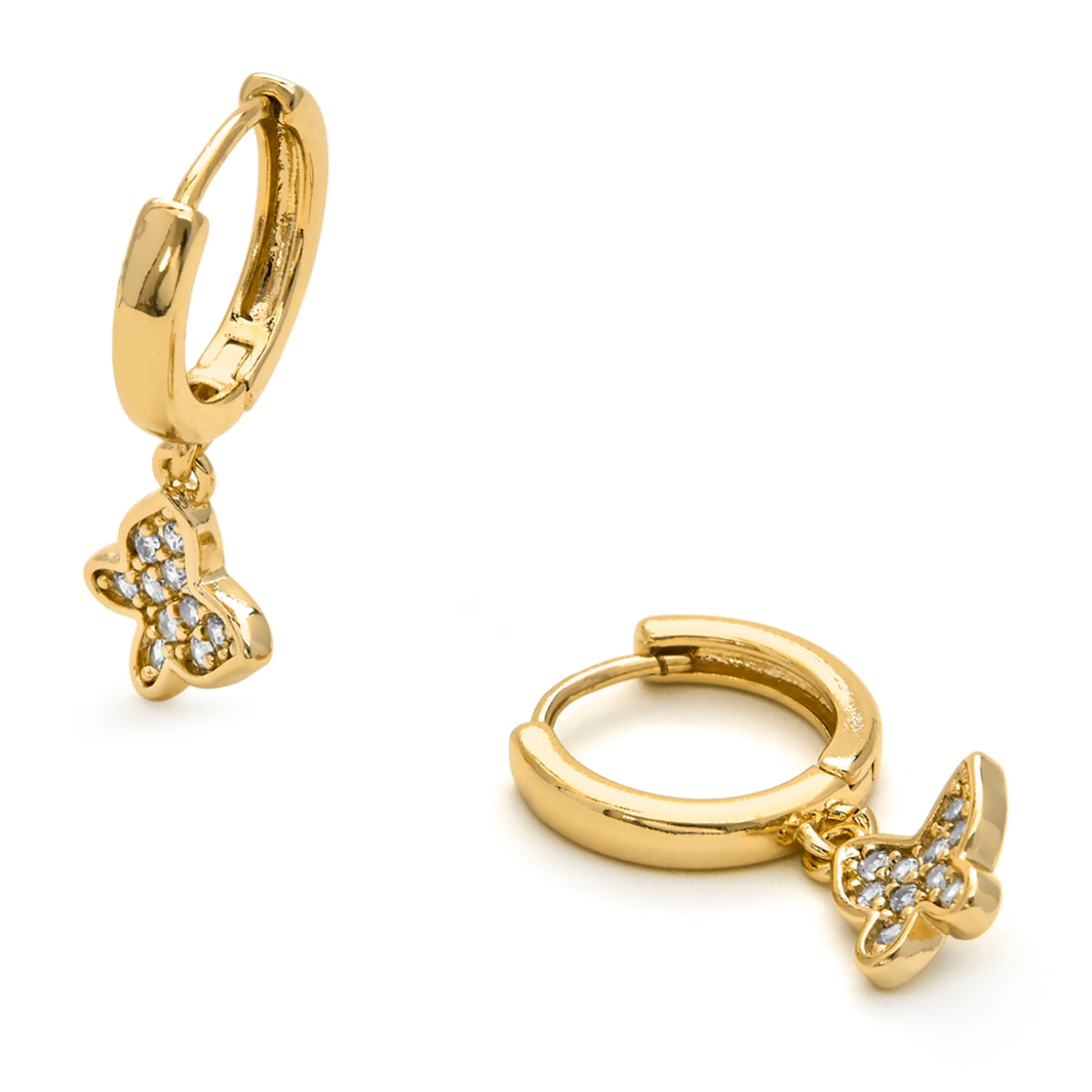 Pendientes de Circonita Brillante acabados en oro amarillo de 18k