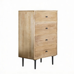 Chiffonnier Boreal -bois massif de manguier-couleur bahamas naturelles 60 x 107 x 45 cm