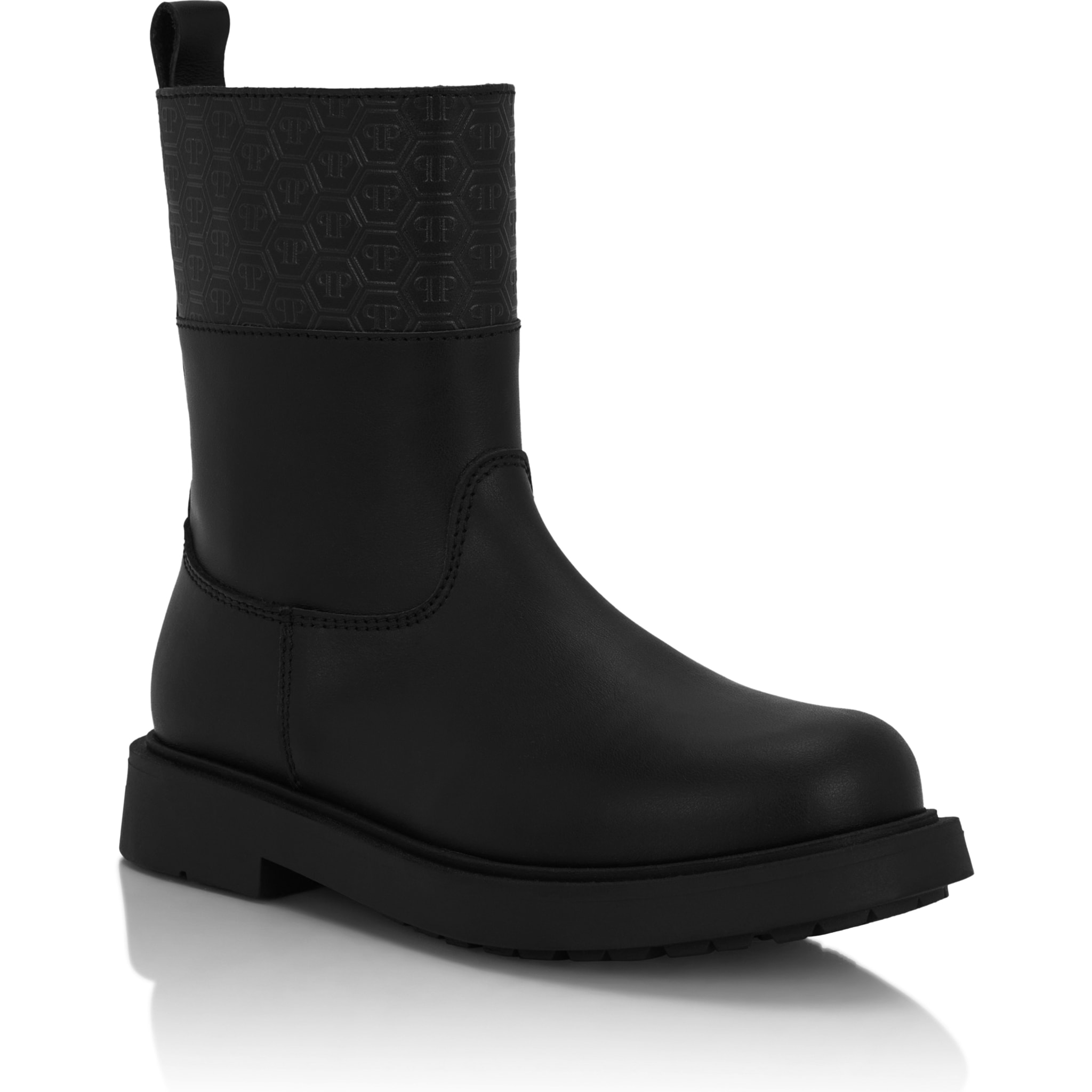 PHILIPP PLEIN Leather Low Boots Monogram