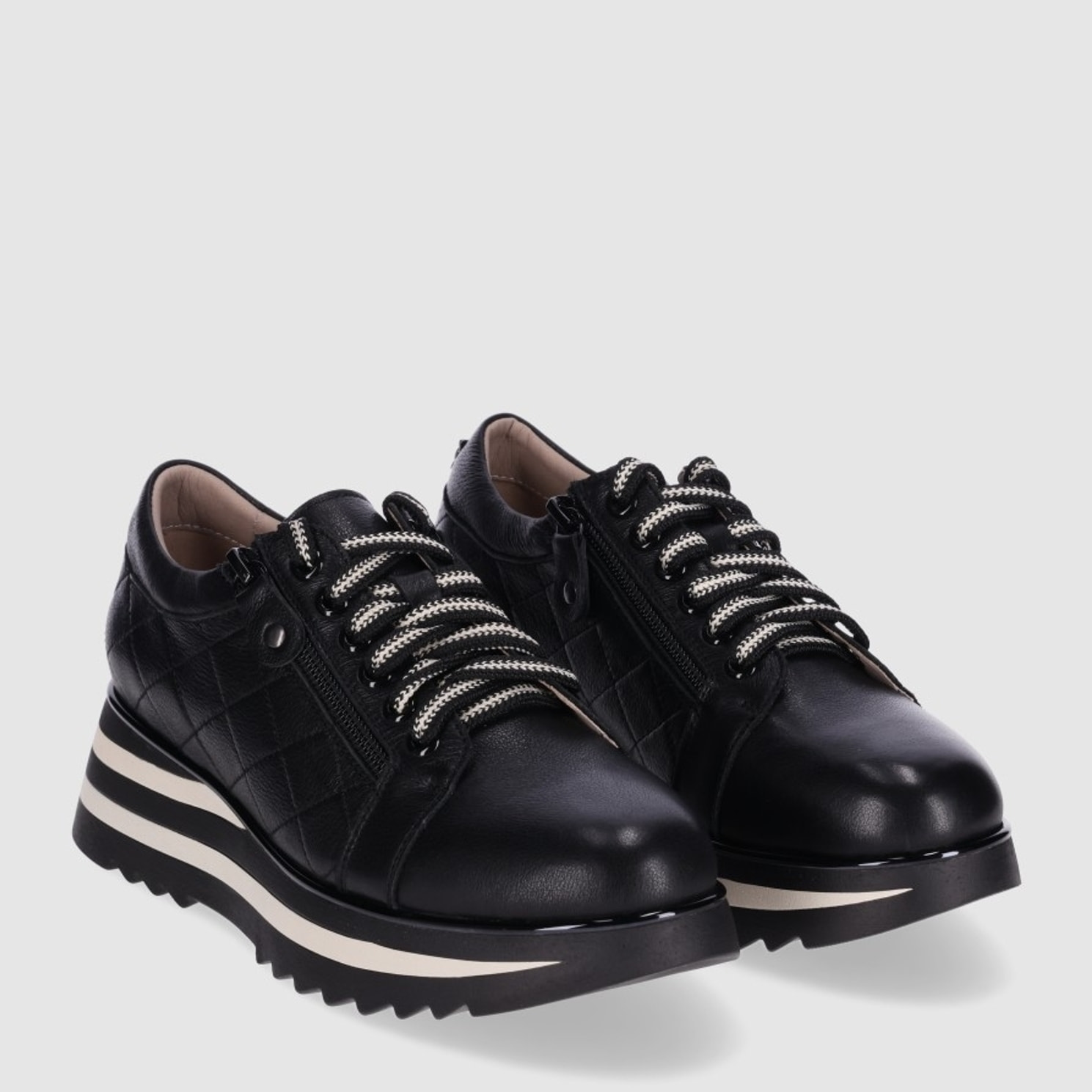 Deportivos de Piel - Negro - Tacón: 5 cm