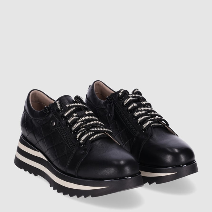 Deportivos de Piel - Negro - Tacón: 5 cm