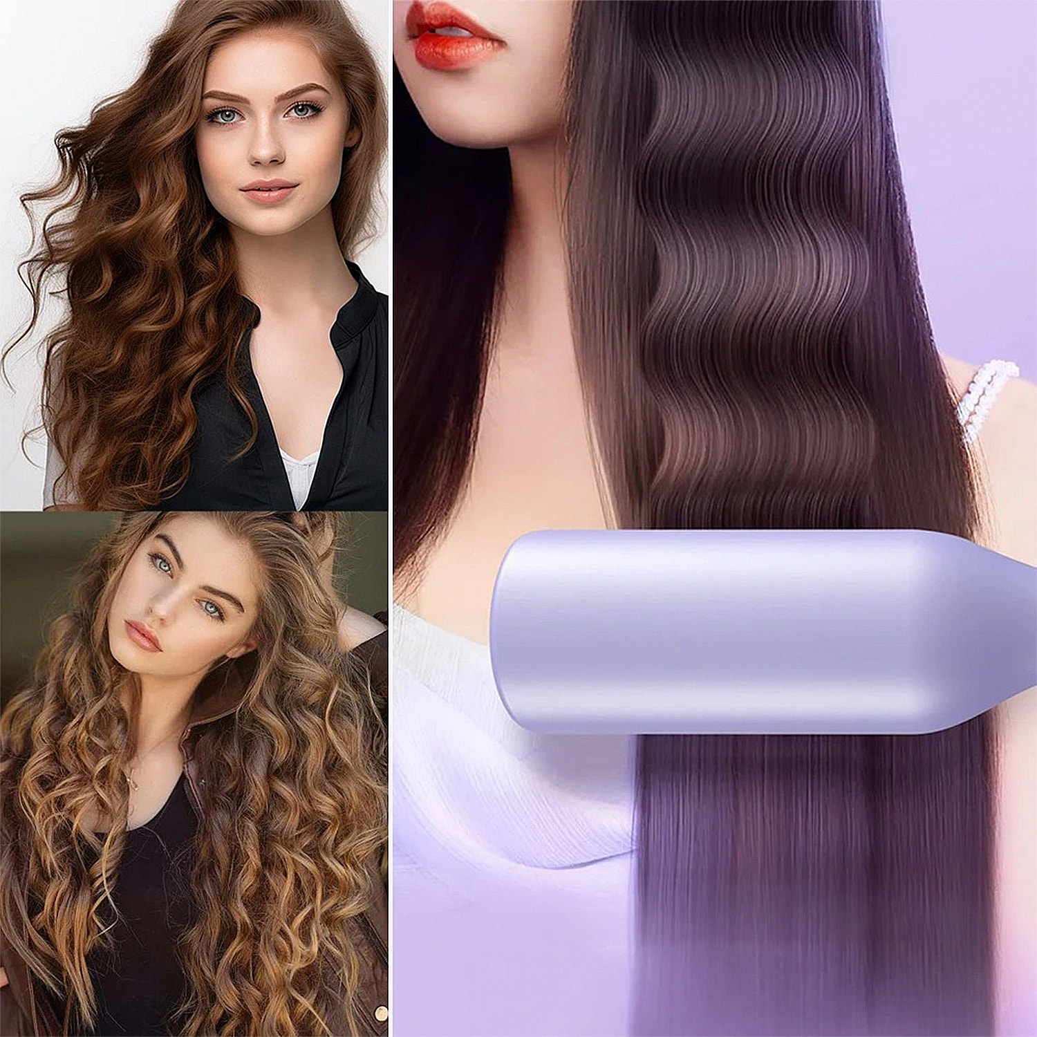 Rizador de pelo con doble barril y tecnología de iones negativos. Con 4 niveles de temperatura.