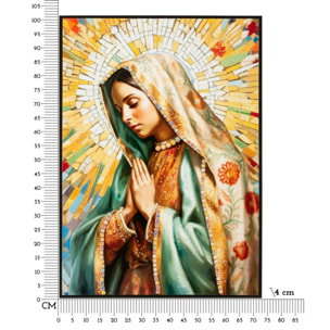 DIPINTO SU TELA LACCATO MADONNA -A- C/CORNICE CM 72X4X102