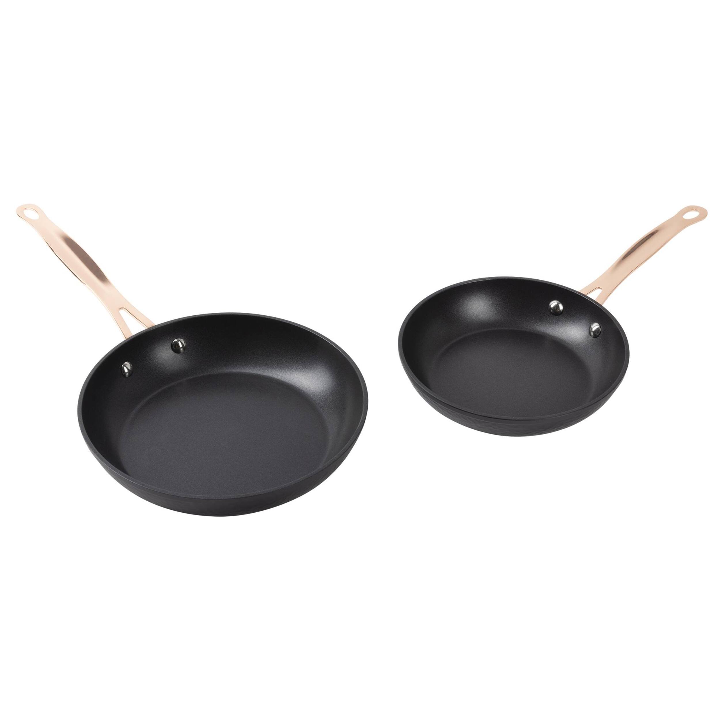 Juego de 2 sartenes ø20ø24cm aluminio forjado negro mate