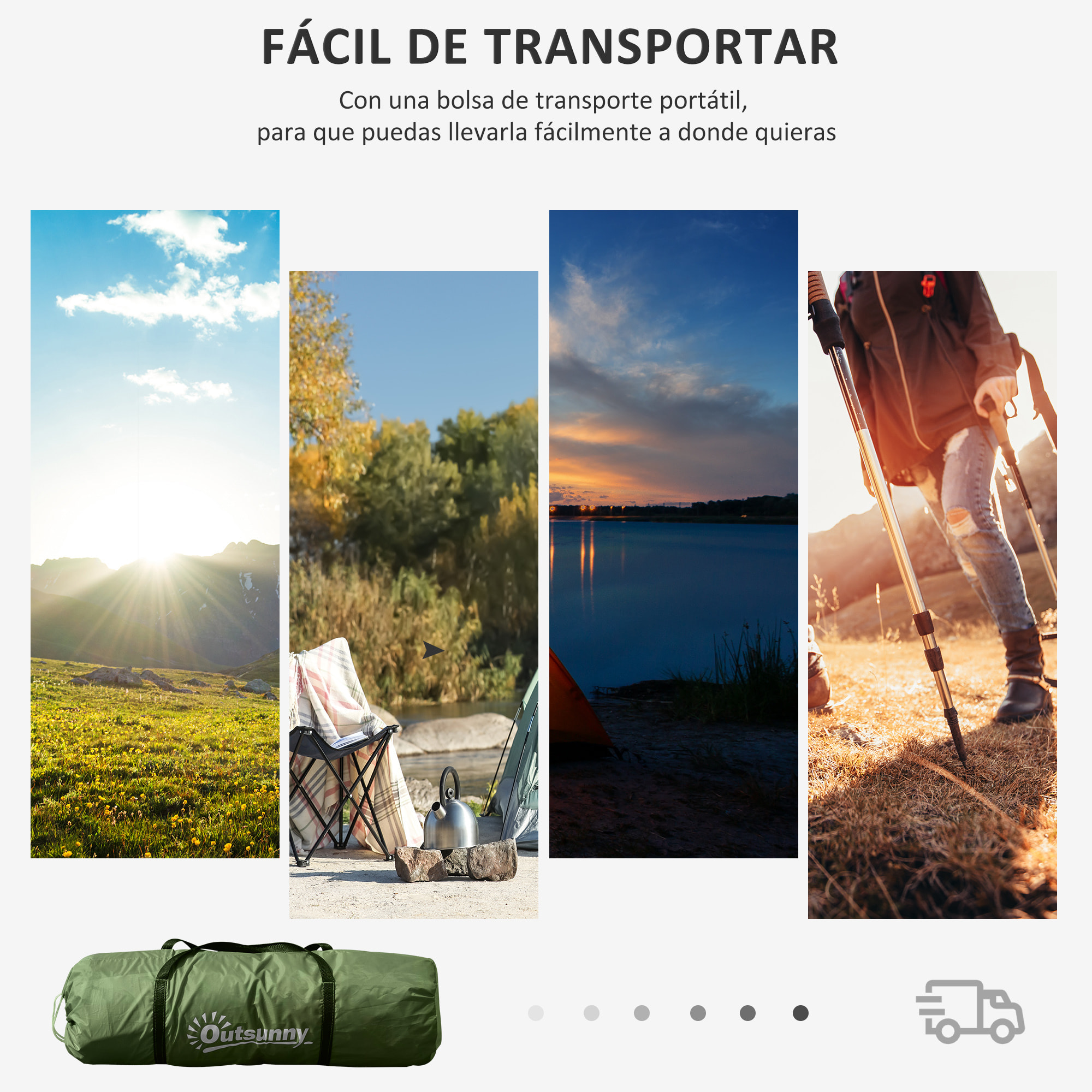 Tienda de Campaña Familiar para 4-6 Personas Tienda Camping Plegable Ligera con Bolsa de Transporte Impermeable para Playa Parque Senderismo 430x240x170 cm Verde