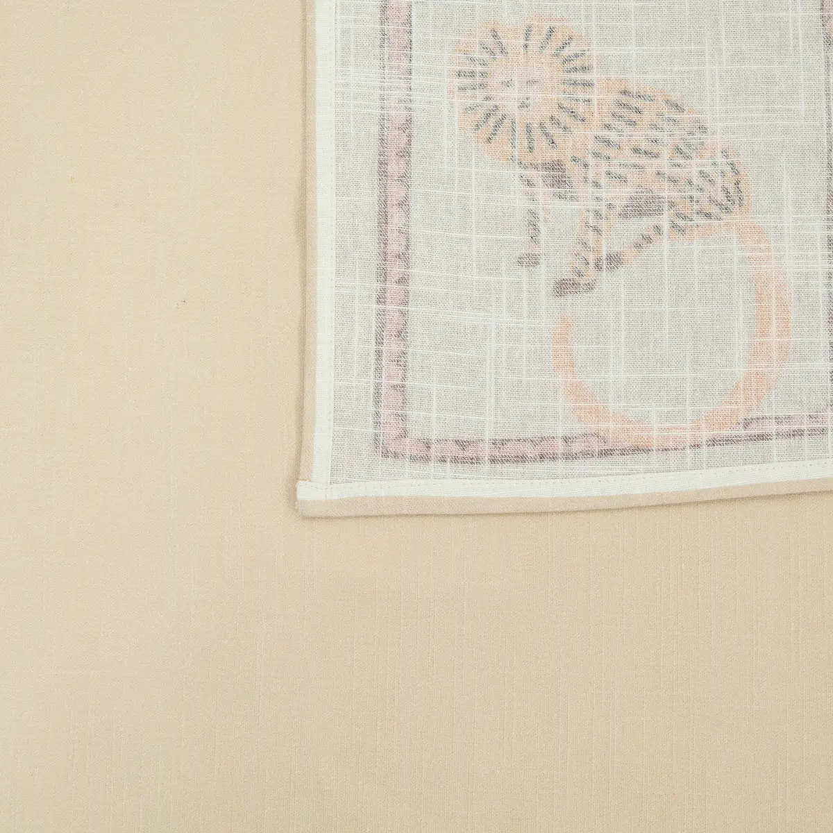 Nappe rectangulaire Tropical 240x140cm coton beige