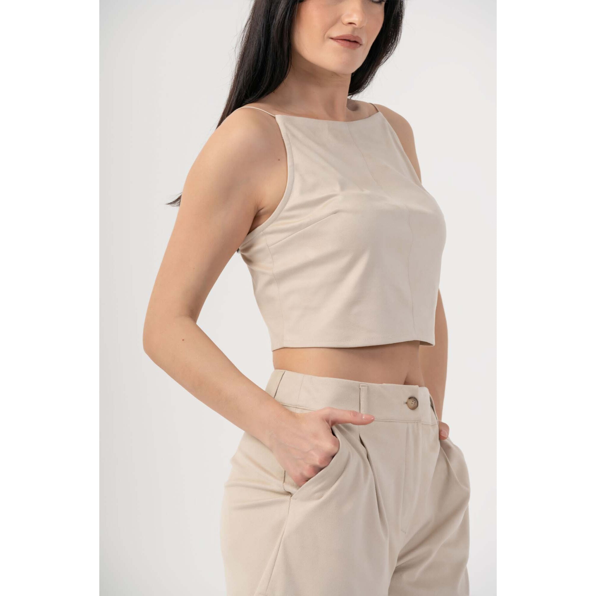 Kocca - Top cropped effetto suede Donna
