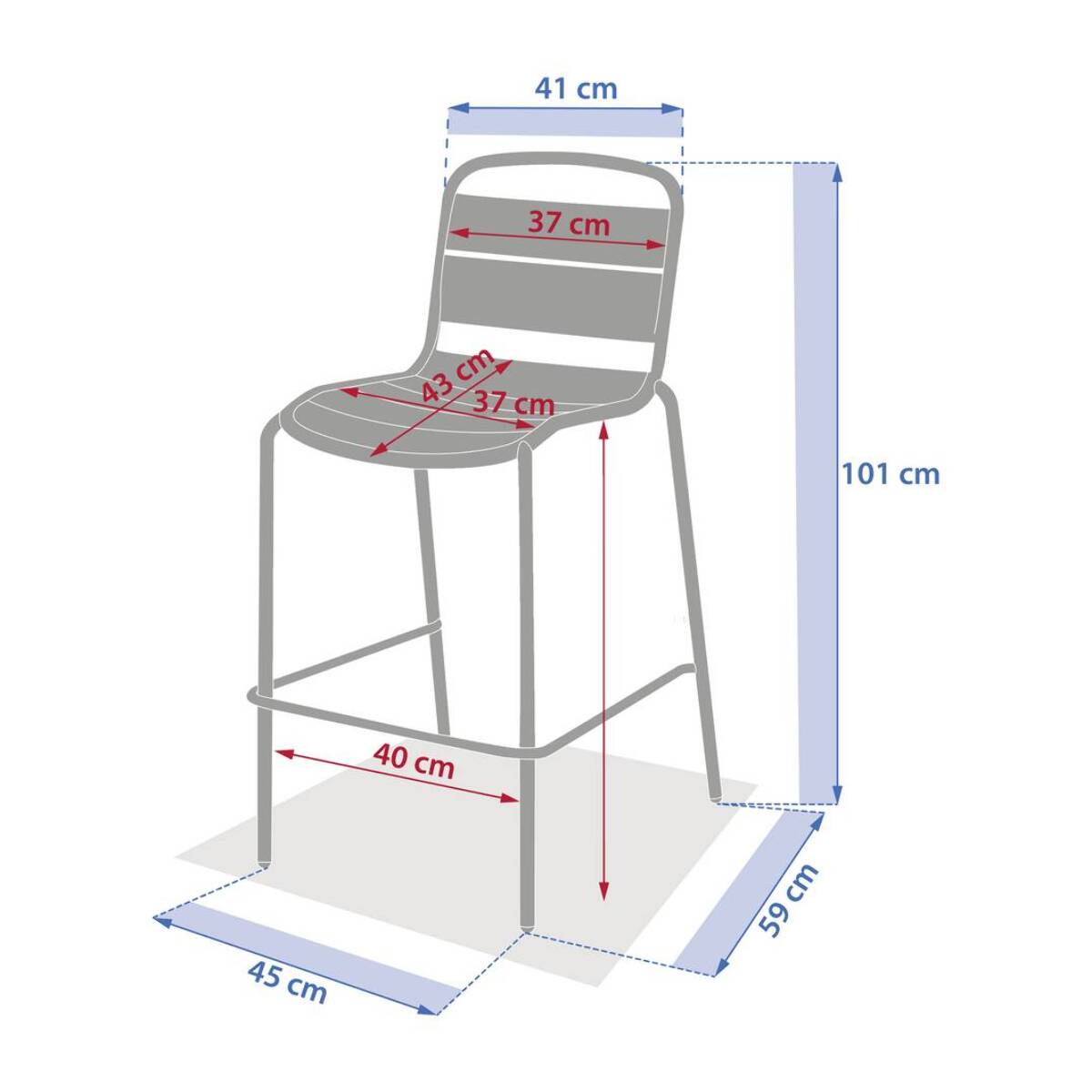 Chaise haute de jardin Alegoria empilable argile