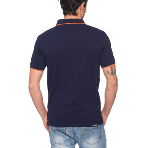 Polo Hot Buttered Mareeba con righine Blu Navy