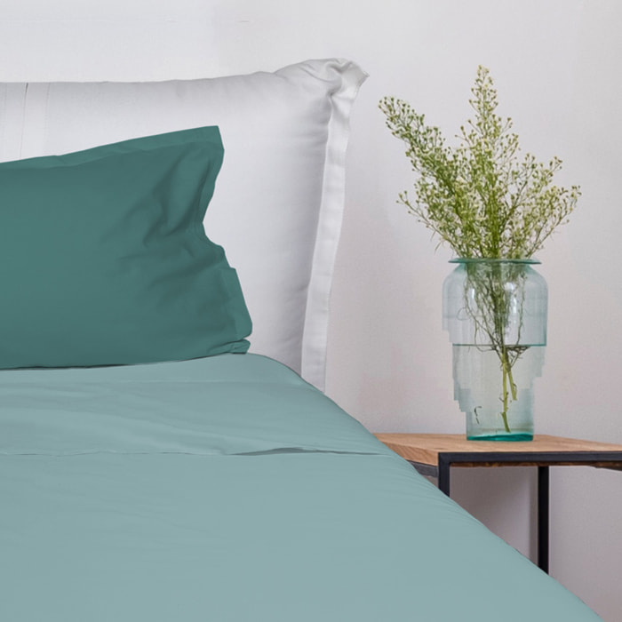 UNO CASA DESIGN Completo Letto Bice 25 Bicolor in Puro Cotone_Una piazza e mezza_atlantico