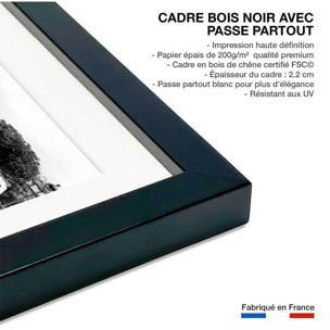 Affiche film Belmondo L'Homme de Rio 1964 Affiche + cadre en bois - Noir