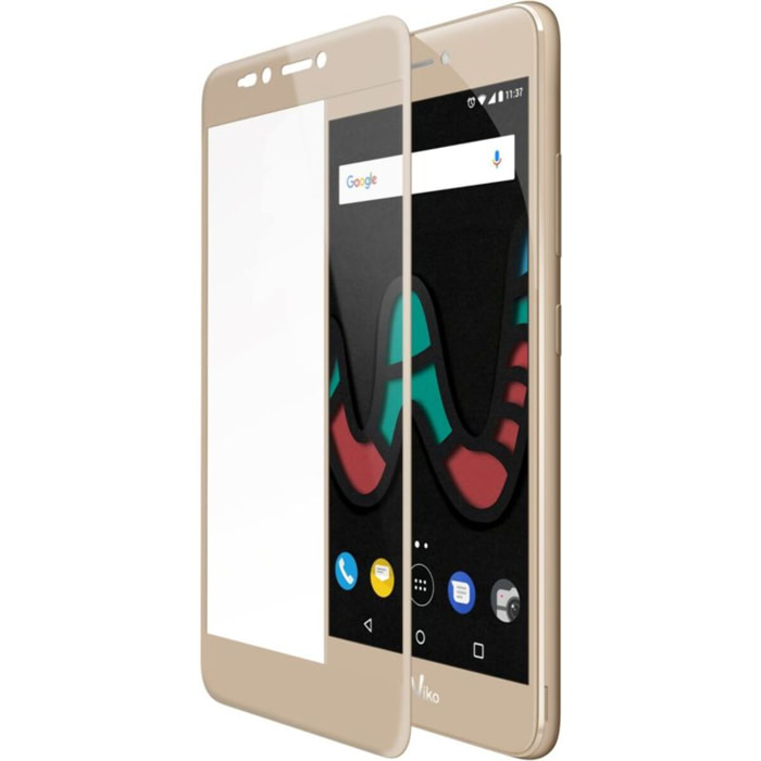 Protège écran WIKO Tempered glass U'Pulse Lite contour gold