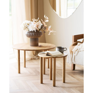 Tavolino da appoggio Jena in rovere massello naturale ø40x40 cm