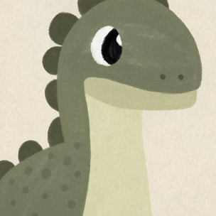 Affiche enfant coco dinosaure Affiche + cadre en bois - Noir