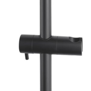 Set de douche avec mitigeur thermostatique + douche de tête + douchette 3 jets, noir mat (SATSSTZC)
