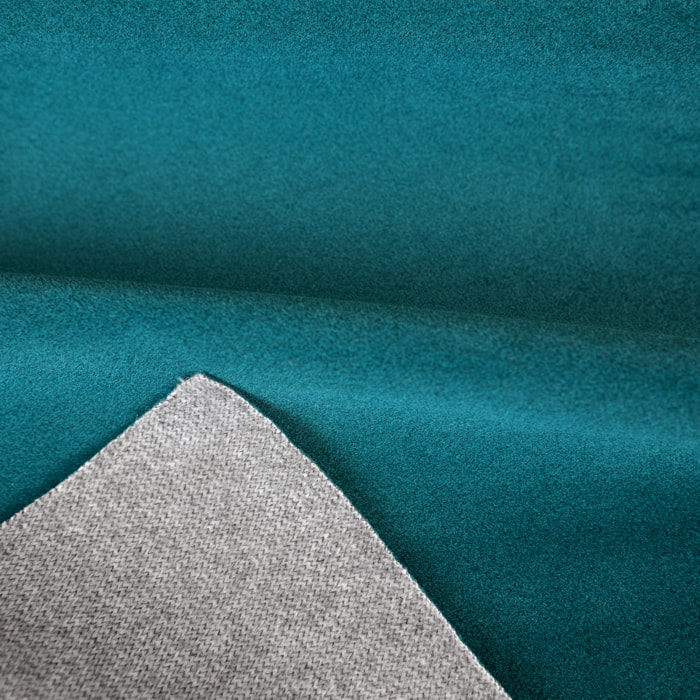 Tissu fausse fourrure rase extra douce avec dos polaire - Bleu Paon