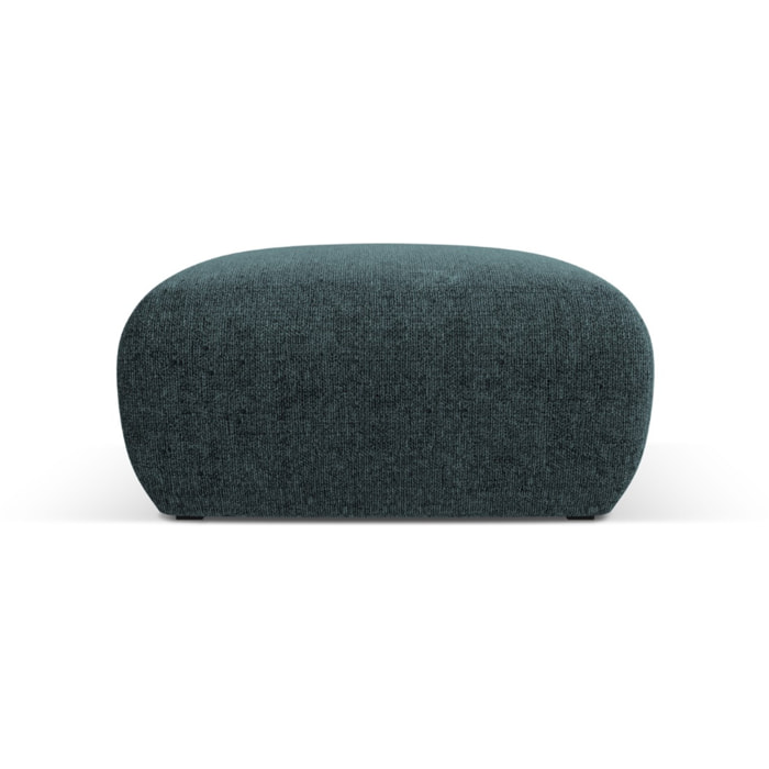 Pouf "Nolio" en chenille pétrole