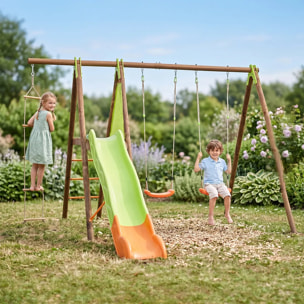 Balançoire en bois poutre métal 2,30 m Techwood Premium XALTO - 5 enfants
