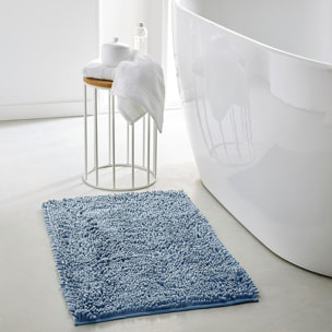 Tapis de bain mèche uni ESSENTIAL bleu ardoise