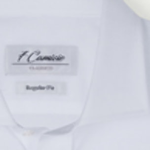 Camicia Uomo 1 Bottone Francese Popeline stretch Unito Bianco
