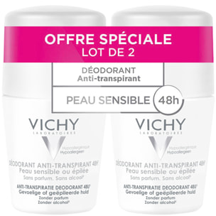 Anti-Transpirant 48H - Roll-On Déodorant Peaux Sensibles 2x50 ml
