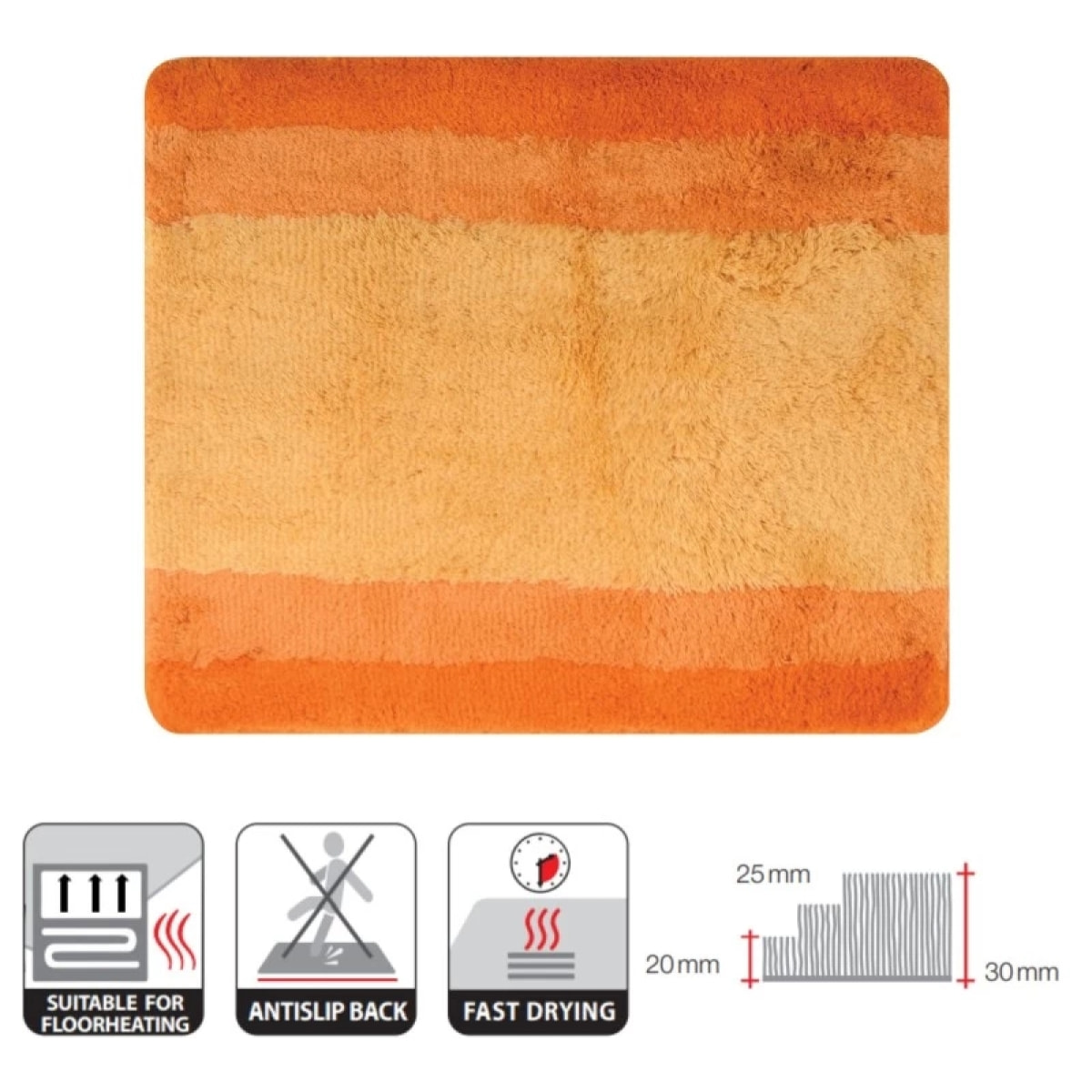 Tapis de bain Polyester BALANCE 60x90cm Orange Spirella