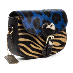 Annone borsa a tracolla donna. Pelle autentica finitura Cavallino