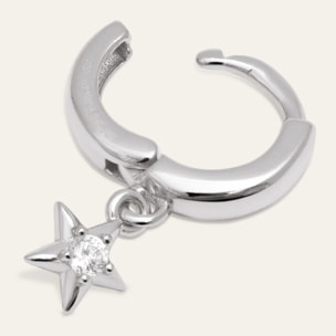 Pendiente Suelto Aro Dance Star Plata