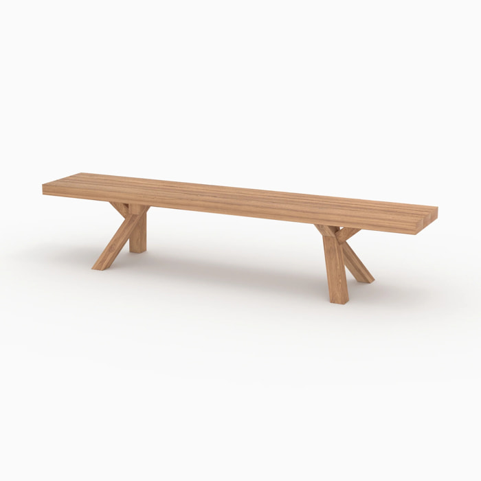 Banc de jardin en bois de teck 4 personnes - Soraya