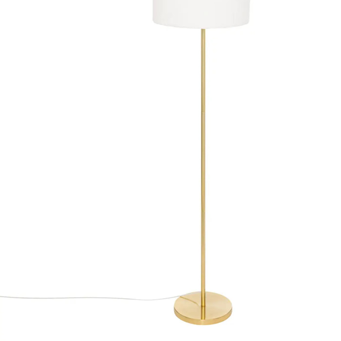 Lampadaire droit  Tina bouclette pied doré H150cm