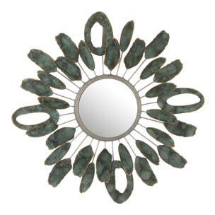 J-Line miroir Morceaux Ovales - métal - or/vert - Ø 61 cm