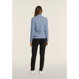 Tuta con zip e collo alto, logo con strass