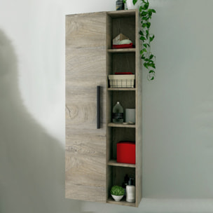 Columna Baño Con Estantes Athena 135x51x25 Cm Roble Alaska