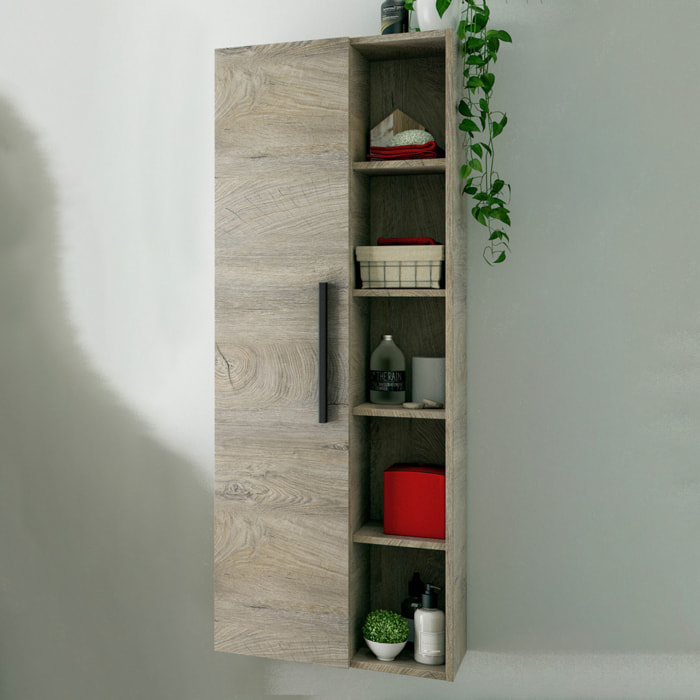 Columna Baño Con Estantes Athena 135x51x25 Cm Roble Alaska