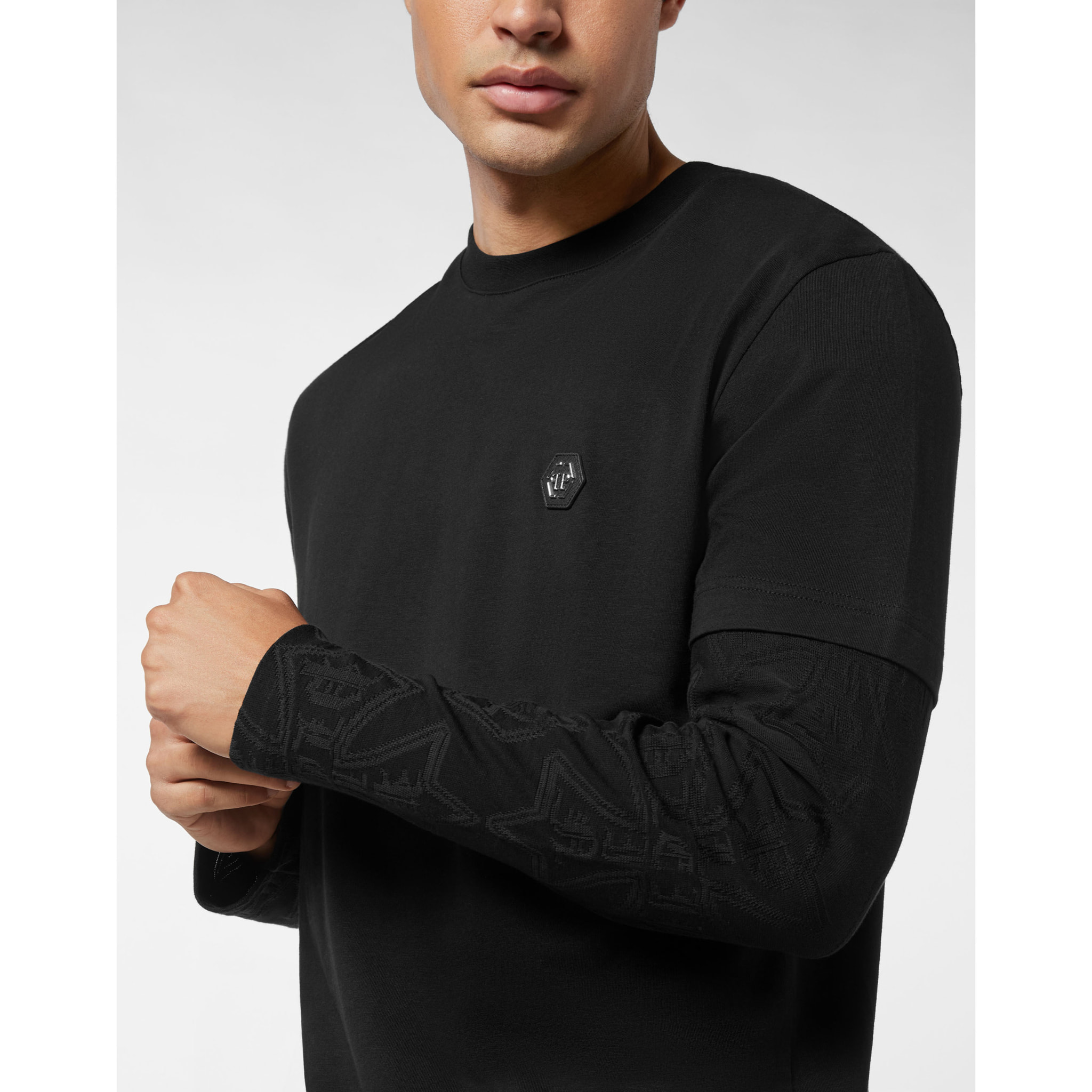 PHILIPP PLEIN T-shirt girocollo a maniche lunghe CREST