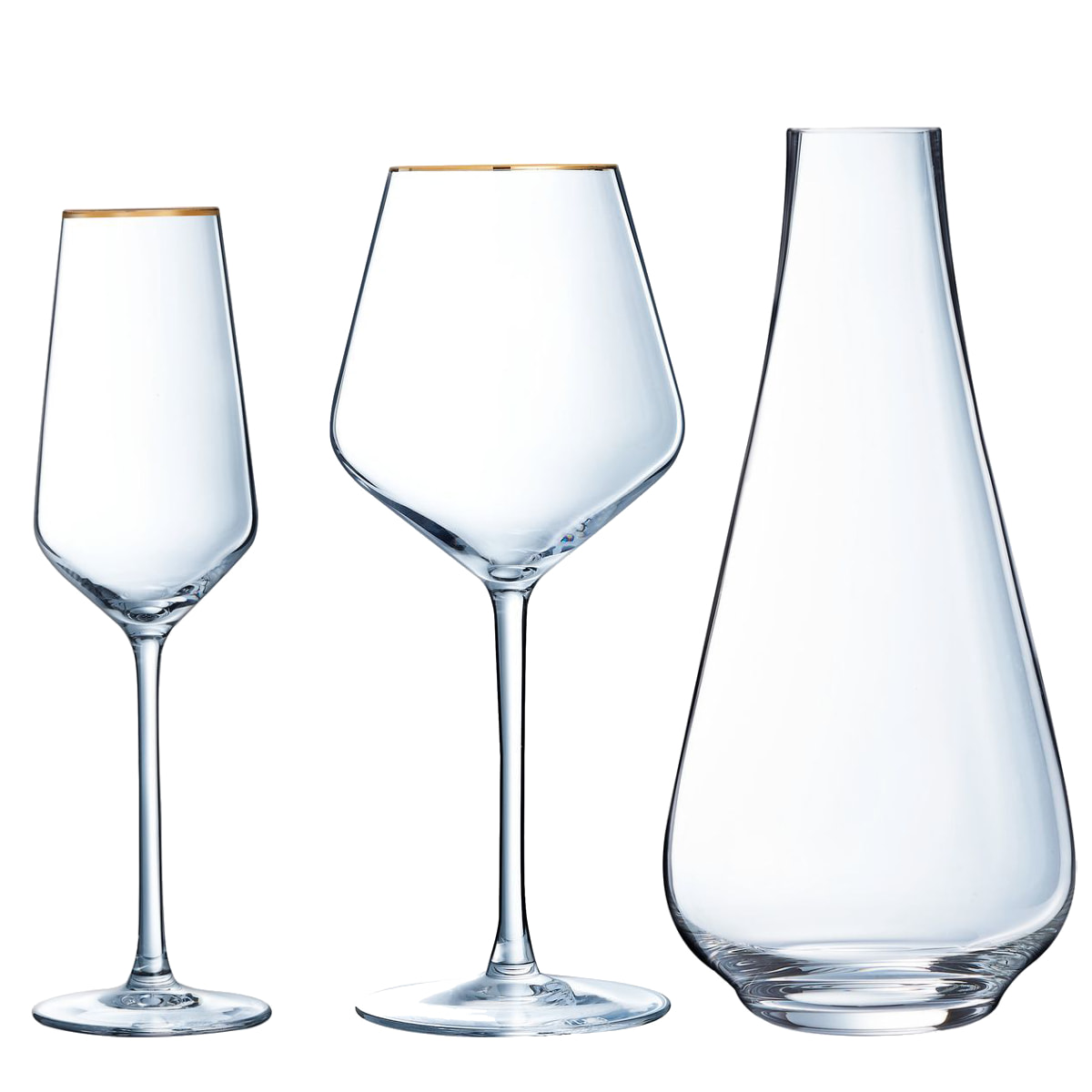 Set di 8 bicchieri Ultime Oro e Caraffa 1,5L - Cristal d'Arques