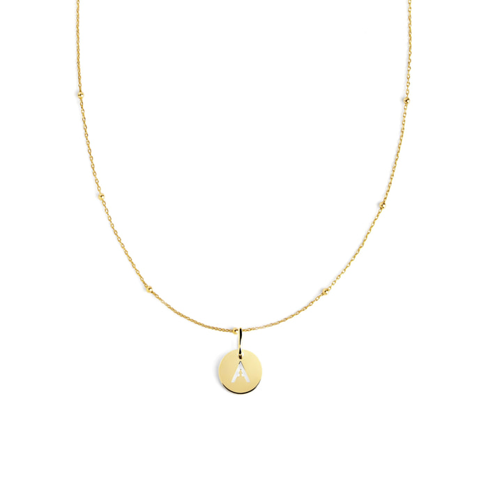 Collar Mini Medallion Plata Baño Oro